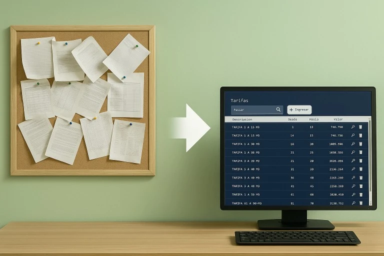 antes y despues de cambiar al software para cooperativas de agua potabla